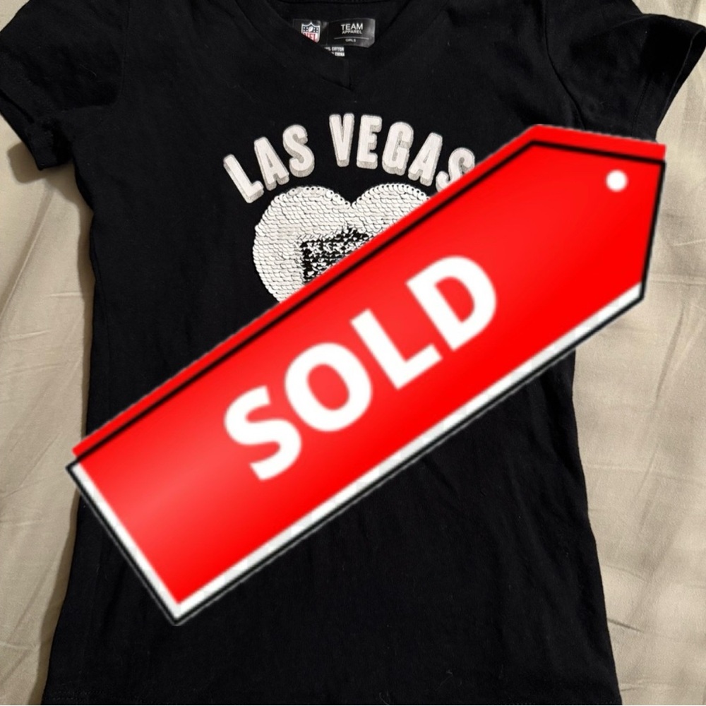NFL Las Vegas Raiders Kids’ Black Sequin T-Shirt - size 4/5